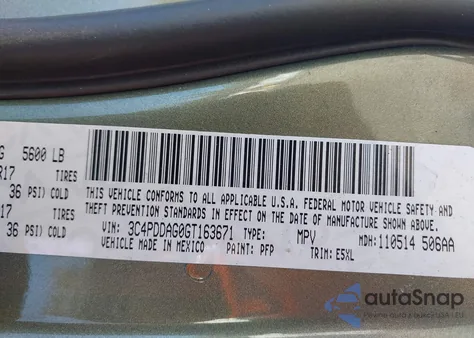 2016 Dodge Journey Se z USA, uszkodzony, nr VIN 3C4PDDAG0GT163671